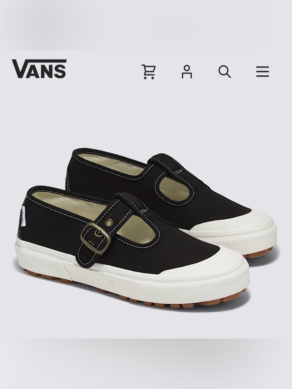 Vans Style 93 Black Mary Jane Canvas Shoes w/ Buckle Women’s Size 6.5